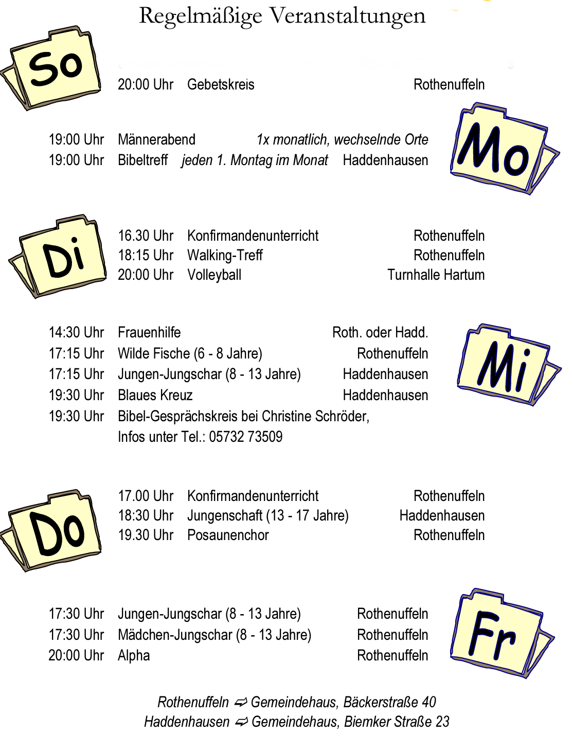 regelmaessige veranstaltungen